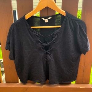 Cropped Black Tee
